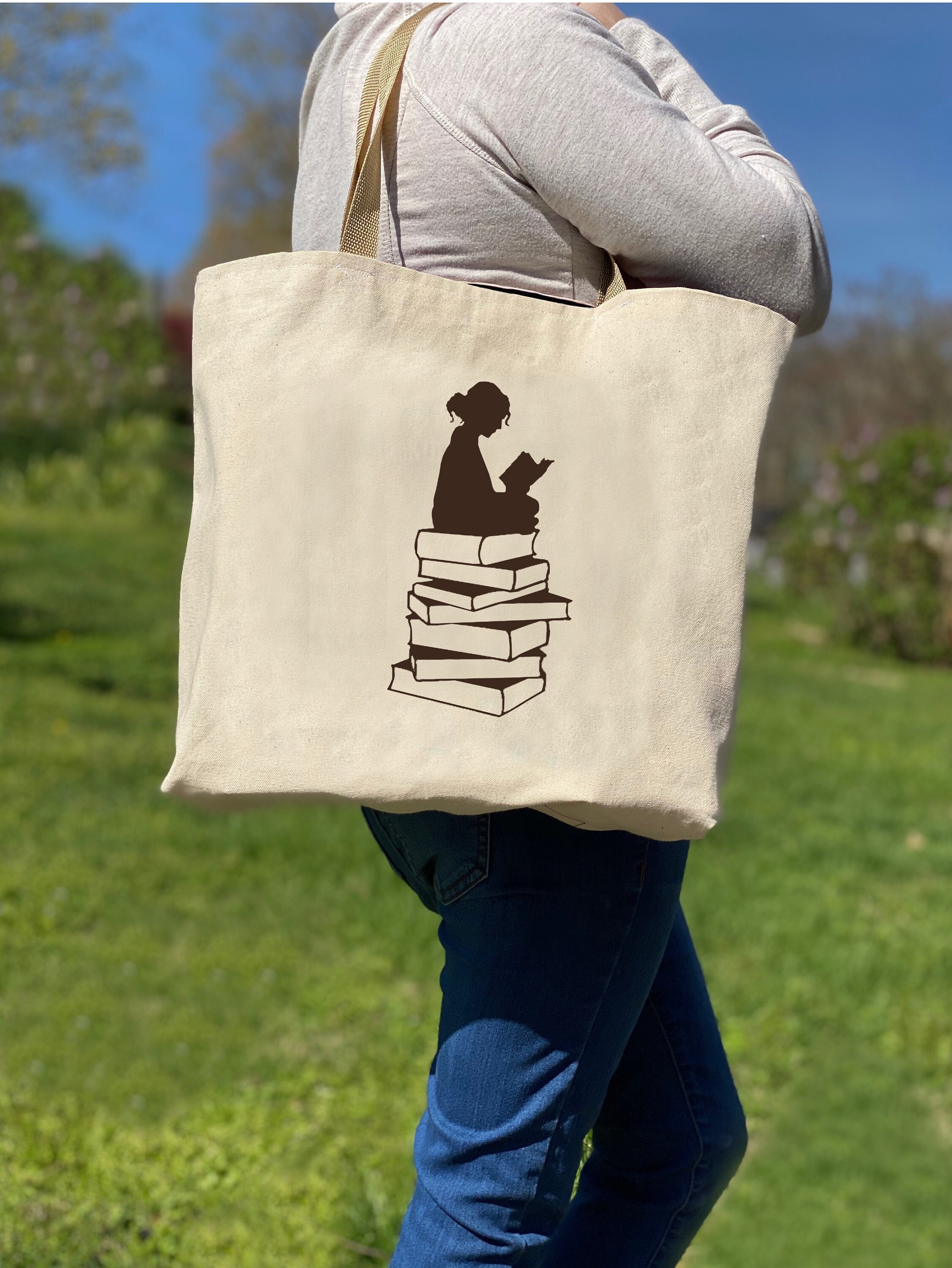 Book Lover Tote Library Tote Bag Totes Bag for Books Tote Etsy