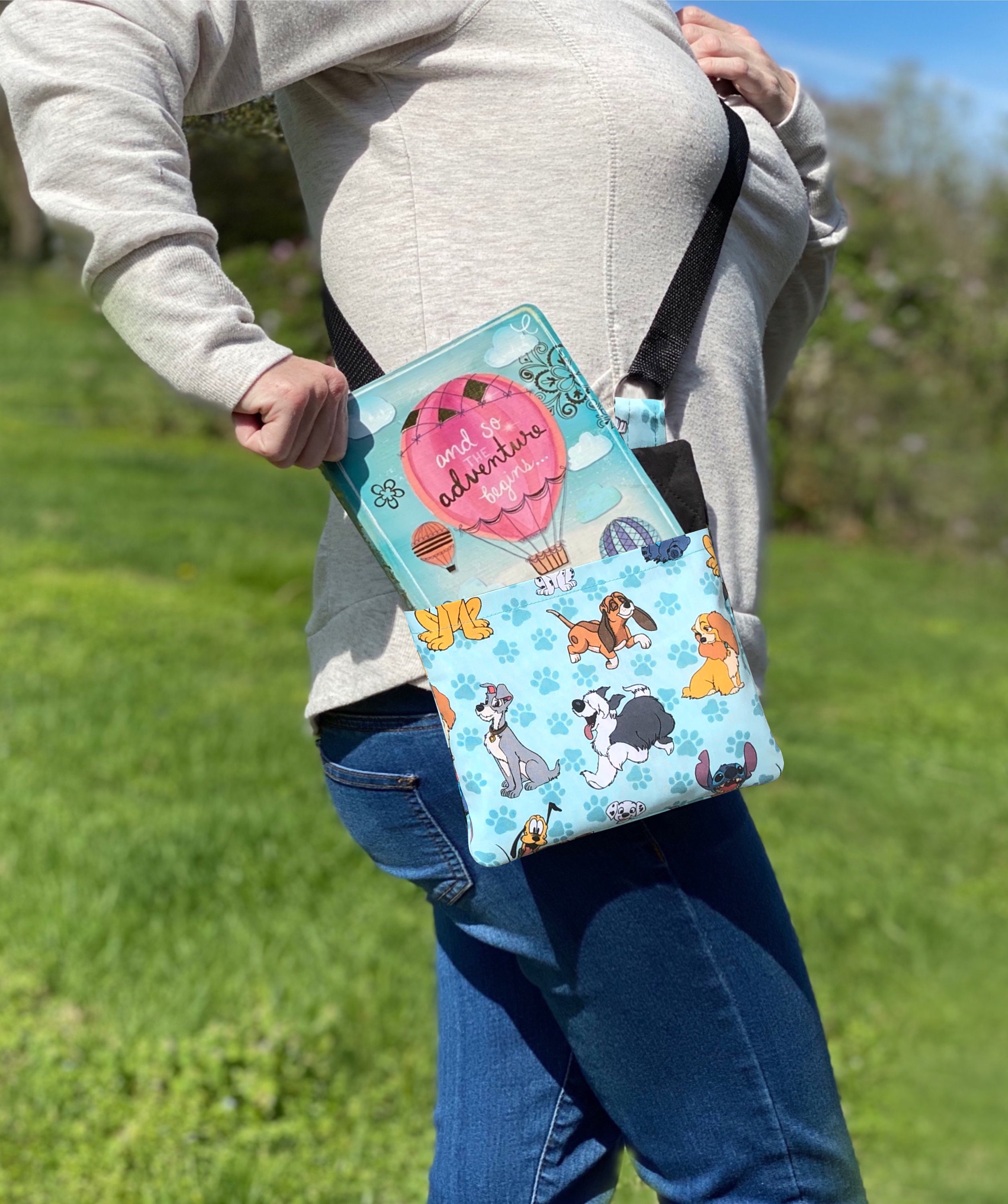 Dogs Crossbody Bag Teal Dog Walking Bag Stitch Crossbody Etsy