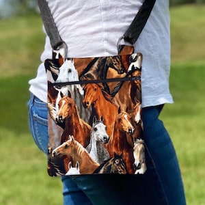 Horseback Riding Crossbody Bag with Adjustable Strap, Equestrian Bag, Horse Purse