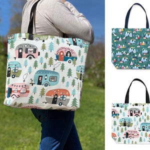 Camping Tote Bag, Canvas Hiking Tote Bag, Tote Bag for Camper, Tote Bag for Hiker, Tote Bag for National Park Vacation, National Park Tote