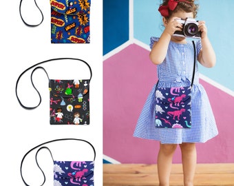 Handmade Dinosaur Crossbody Bag: Kids Play Purse, Easter Gift, Kids Party Favor, Kids Birthday Favor, Kids Dress Up Bag, Girls Play Purse