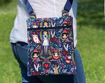 Alice in Wonderland Purse- Crossbody Bag Style - multiple colors available