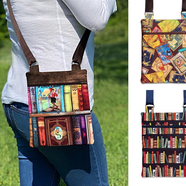 Book Lover Crossbody Bag, Library Crossbody Bag, Crossbody for Books, Shoulder Bag for Books, Book Lover Gift, Book Lover Gift Ideas