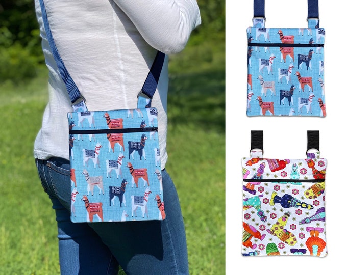 Llama Print Pattern Crossbody Bags