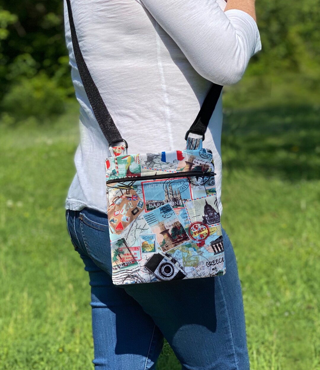 Travel Crossbody Bag With Adjustable Strap, Passport Holder