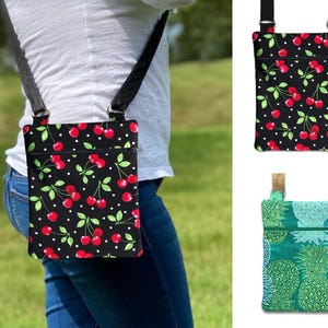 Cherry Crossbody Bag, Pineapple Crossbody Bag, Lightweight Crossbody, Vacation Crossbody Bag, Cherry design purse, Pineapple design purse
