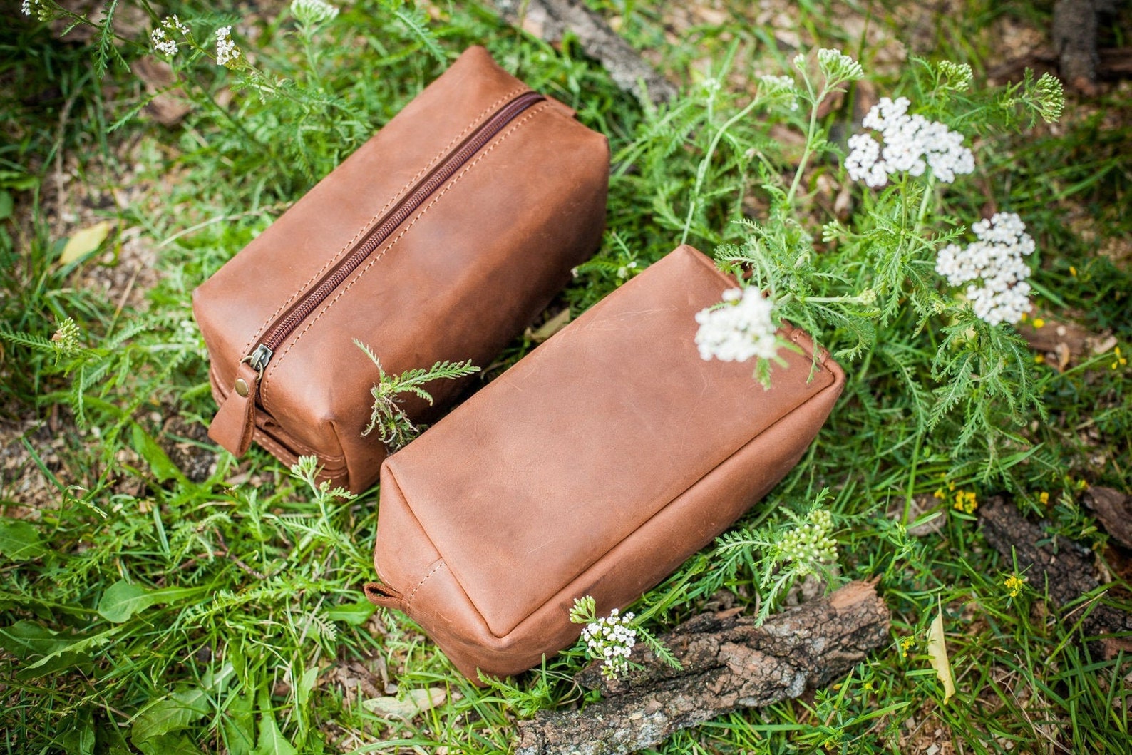 Dama de honor regalo cuero maquillaje bolsa de tocador bolsa | Etsy