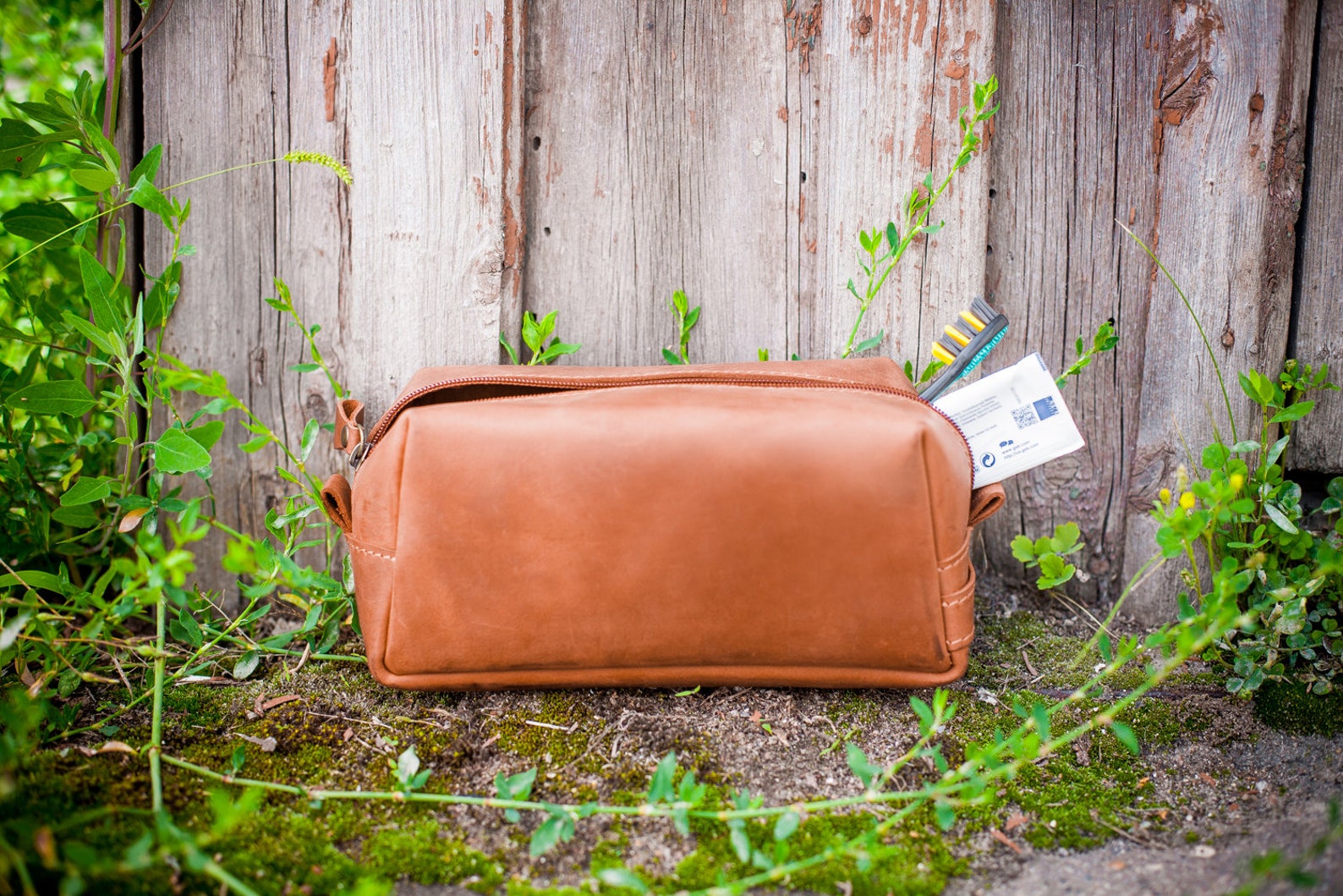 Dama de honor regalo cuero maquillaje bolsa de tocador bolsa | Etsy