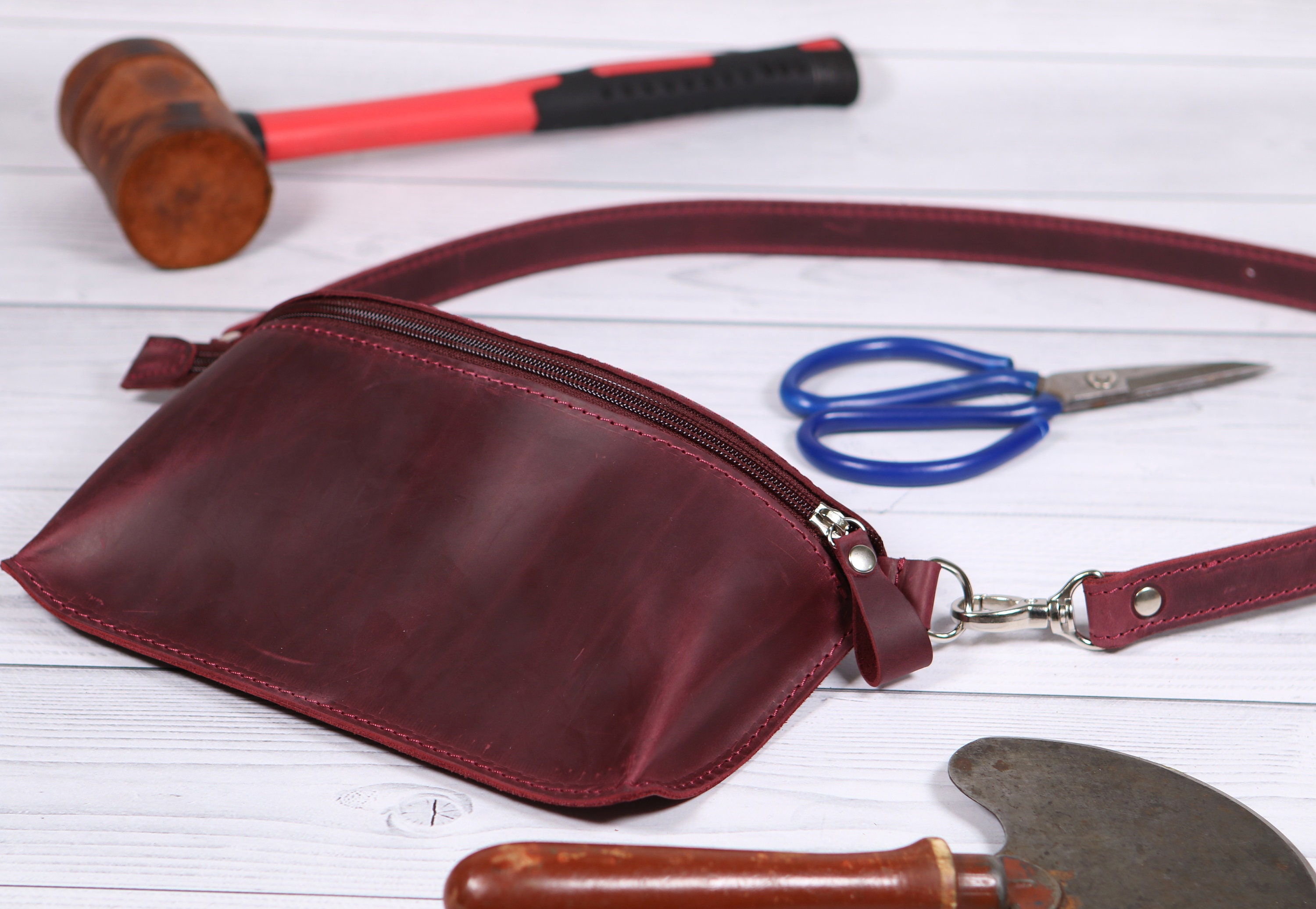 Leather Belt Bag Personalized Hip Pouch Custom Men Gift Woman Etsy