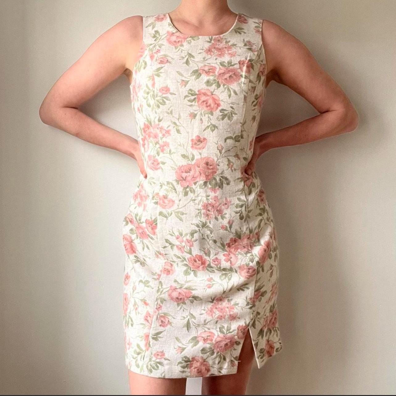 90s floral mini dress VINTAGE DAVAL DESIGNS Sequins 80s/90s Dress • Medium – Love Street Vintage main image 1