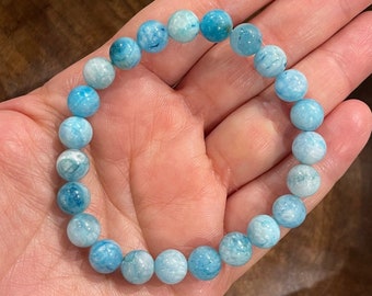 Hemimorphite Bracelet, Genuine Hemimorphite beaded bracelet, Hemimorphite stacking bracelet