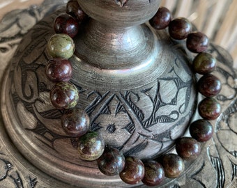 Dragon Blood Jasper Healing Crystal Bead Bracelet