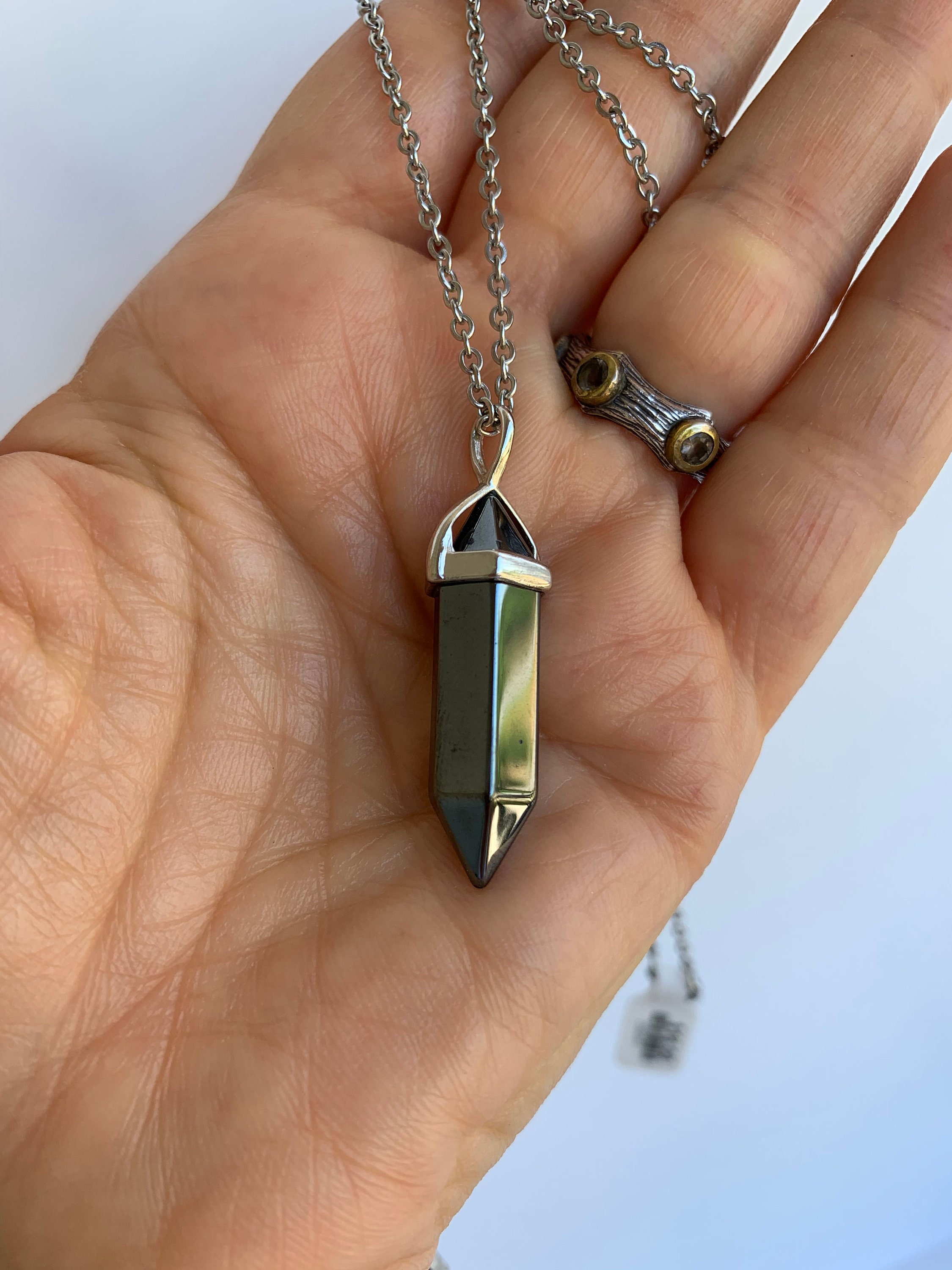 Hematite 2024 crystal necklace