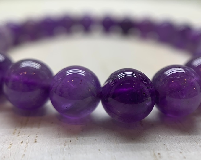 Featured listing image: Amethyst Bracelet, February birthstone, 6th Anniversary crystal, protection, healing crystal, stress relief, chakra, reiki energy bracelet