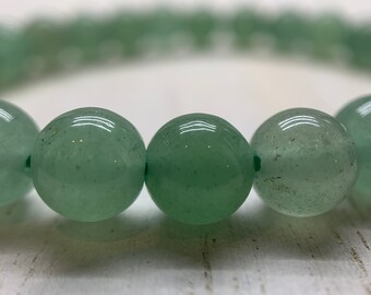 Aventurine Bracelet, Green Aventurine Natural Gemstone Stretch, Healing Crystal, Heart Chakra, Success, Good Luck, Balance, Career Bracelet