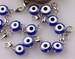 Evil Eye Charm, Evil Eye Lobster Clasp Charm Bracelet Clip On Dangle Evil Eye Bead, Good Luck, Protection Jewelry, Cat and Dog Collar Charm 