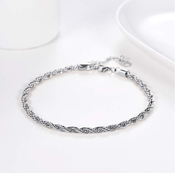 Gold Silver Steel Rope Bracelet l FREE UK POST Link Stainless Chain Anklet Gold Silver Steel Rope Bracelet l FREE UK POST Link Stainless Chain Anklet