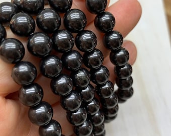 Hematite Healing Crystal Bead Bracelet 8mm Beads