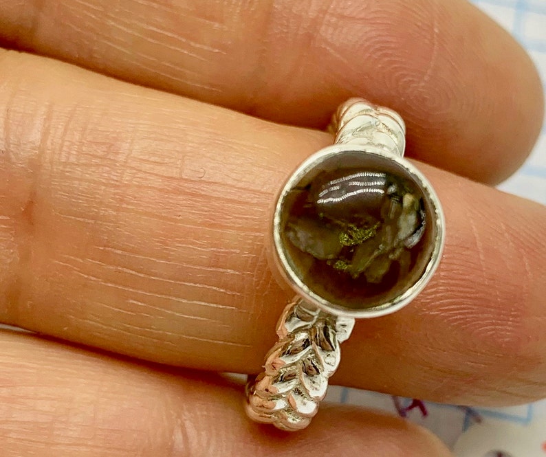 Moldavite from Czech Republic Genuine Moldavite Sterling Silver Ring Moldavite Ring Natural Raw Moldavite Tektite