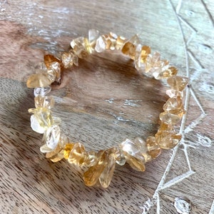 Citrine Bracelet, Natural Chip Citrine Beads, November Birthsone Bracelet