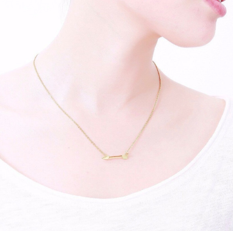 Arrow Pendant hypoallergenic non-tarnish stainless steel silver arrow charm minimalist dainty layering charm necklace Arrow Necklace