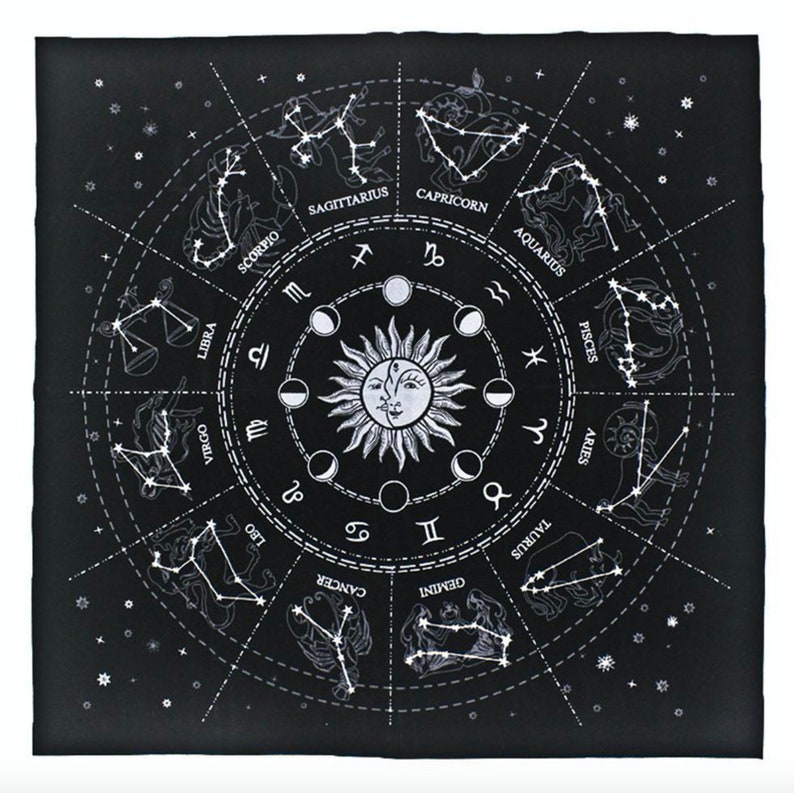 Zodiac Signs Altar Cloth Tarot Card Velvet Altar Table Cloth - Etsy