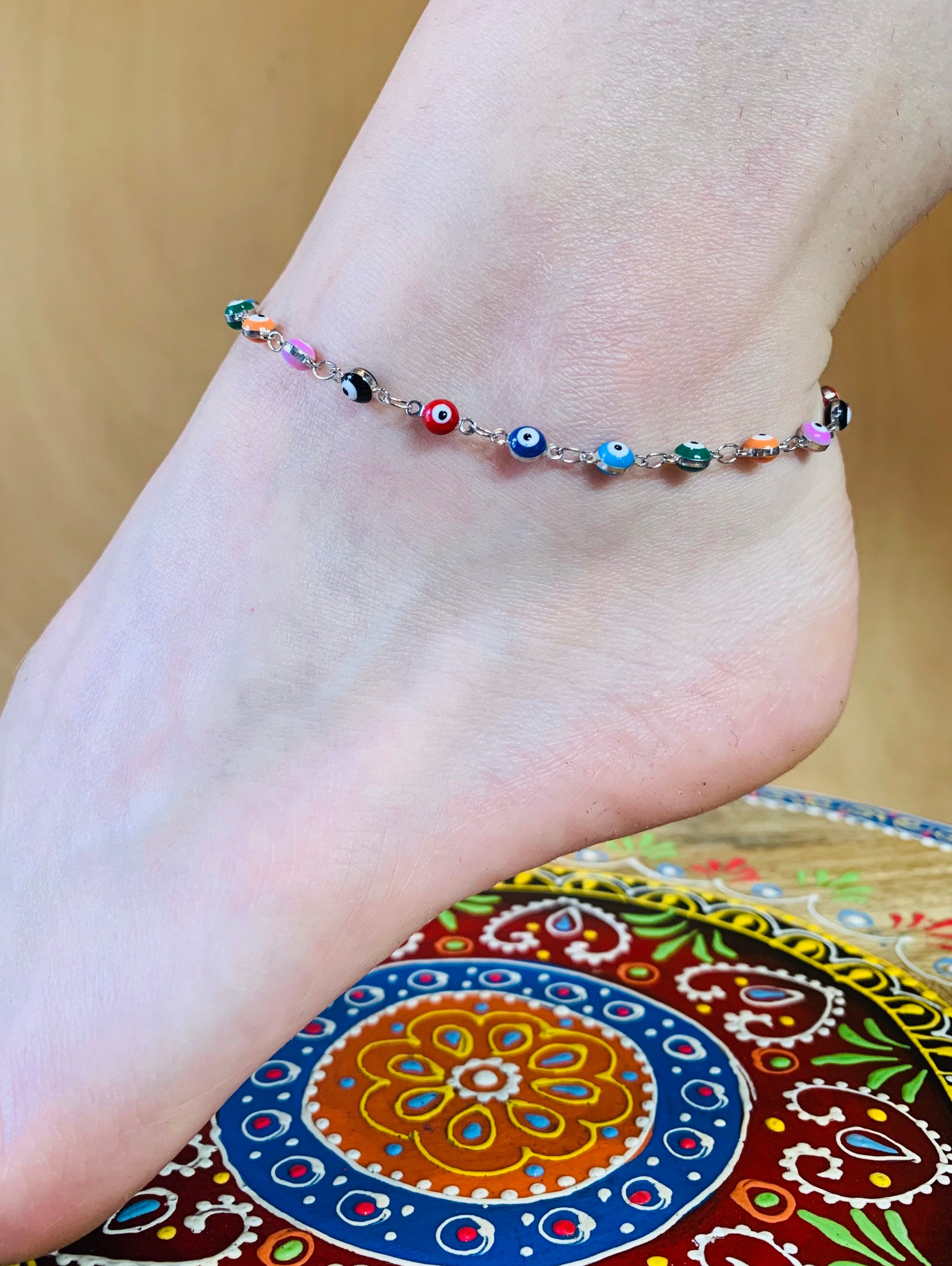Evil Eye Anklet Evil Eye Ankle Bracelet minimalista joyería Etsy