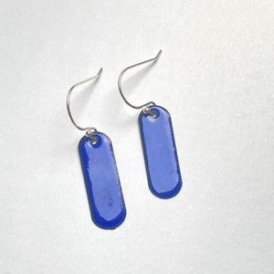 Enamel earrings 925 silver blue, enamel jewelry, earrings, ear hooks, enamel jewelry, handmade, enamel, glass jewelry, vintage