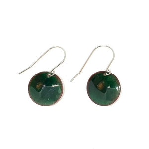 Stainless steel enamel earrings green transparent | Enamel | Jewelry | Earrings | Ear hooks | Enamel jewelry | geometric | Enamel, glass