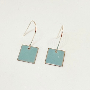 Enamel earrings 925 silver light blue, jewelry, earrings, ear hooks, enamel jewelry, handmade, geometric, enamel, glass
