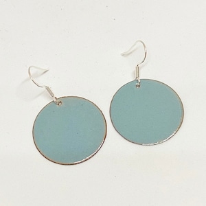 925 silver enamel earrings blue, enamel jewelry, earrings, ear hooks, enamel jewelry, handmade, copper, circle, enamel, glass jewelry