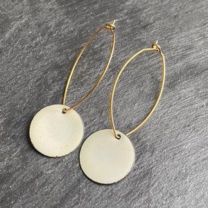 Enamel earrings white gold | Enamel jewelry | Earrings, ear hooks, enamel jewelry, handmade | Brass, square, enamel, glass jewelry