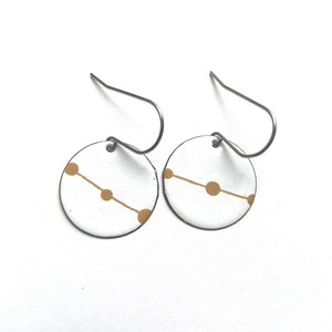 Stainless steel enamel earrings white gold, earrings, ear hooks, enamel jewelry, handmade, enamel, glass jewelry