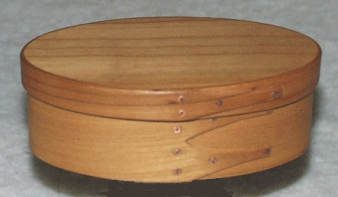 Caja ovalada Shaker n.° 1 de madera de cerezo europeo - Etsy España