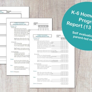 Homeschool Progress Reports - Elementary School - K-6 Evaluation - Child Progress - Teacher - Homeschool Helps