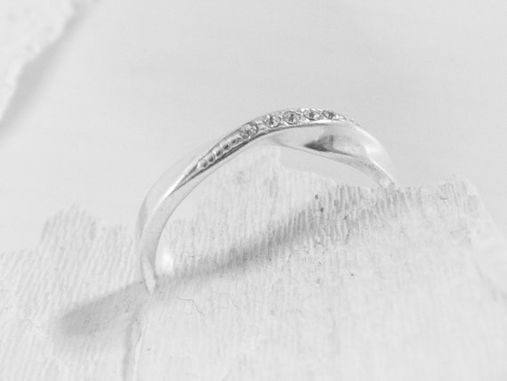 Twisted 925 Stacking Ring, Delicate, Fine Sterlin… - image 1