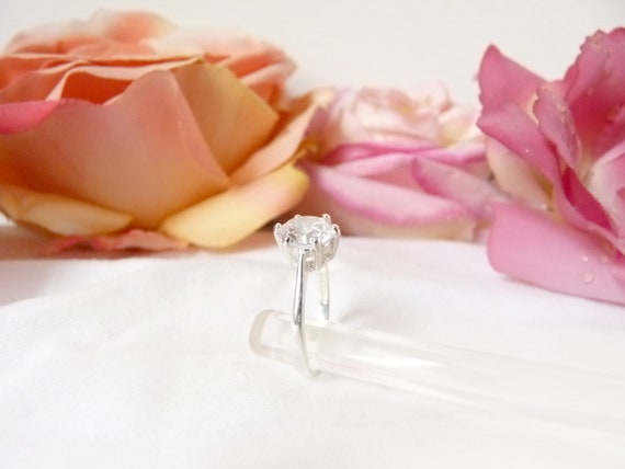 Large Solitaire Ring, 925 Sterling Silver, Elegan… - image 5