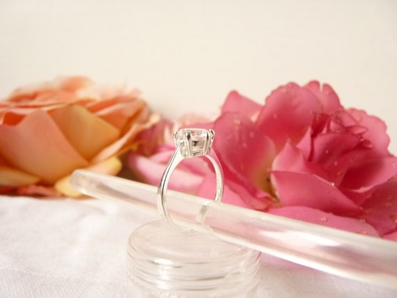 Large Solitaire Ring, 925 Sterling Silver, Elegan… - image 8