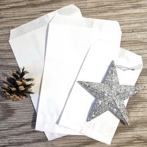 Sacchetti di carta bianchi per compleanni di bambini in 3 misure, articoli per bricolage, bustine di zucchero, bomboniere per feste di compleanno, bar di caramelle per matrimoni, sacchetti di ringraziamento, cartoline