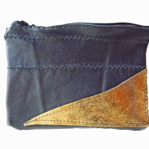 Lieblingstasche, Geldbörse, Organische Form, Leder Börse, Portemonnaie, Schwarz Gold kleine Kosmetiktasche, Kartentasche, Geschenk Freundin