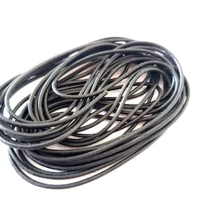 Lot of 3 mm leather cord round smooth leather jewelry cord jewelry making black cord string thin DIY men&#39;s bracelet chain decoration