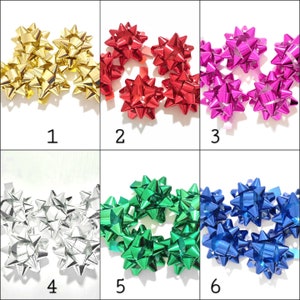 Deko Schleifen 5cm Rosetten Farbwahl Farbmix Geschenk Verpackung Fertigschleifen selbstklebend, Klebschleifen Weihnachten Geburtstag Xmas
