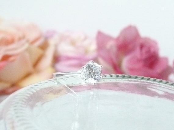 Large Solitaire Ring, 925 Sterling Silver, Elegan… - image 9