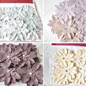 Decorazioni con strass a forma di fiore 3D, rosette, marroni, dalie, fustelle per scrapbooking, decorazioni per carta, articoli regalo, segnaposto per Natale