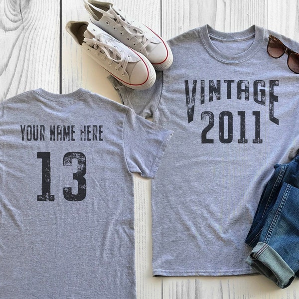 13th Birthday Shirt, Vintage Shirt, 2011, Extra Soft, Special person, Personalized shirt, celebration gift, Party Shirt, mens ladies youth
