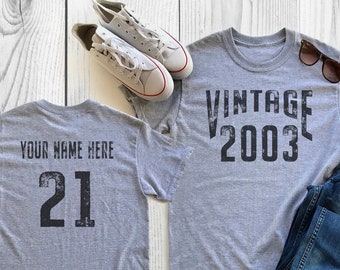 21st Birthday Shirt, Vintage Shirt, 2003, Extra Soft, Special person, Personalized shirt, celebration gift, Party Shirt, mens ladies youth