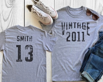 13th Birthday Shirt, Vintage Shirt, 2011, Extra Soft, Special person, Personalized shirt, celebration gift, Party Shirt, mens ladies youth
