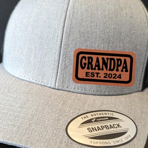 Grandpa Hat, Grandpa Personalized Established Year- (any year) Custom Grandpa Gift, Grandpa Patch Snapback Cap, Grandpa Hat, Fathers day hat