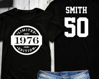Personlig 50-årsdagströja i begränsad upplaga 1976 T-shirt present