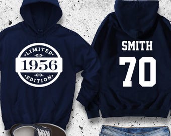 Personalized 70th Birthday Hoodie Limited Edition 1956 Gift